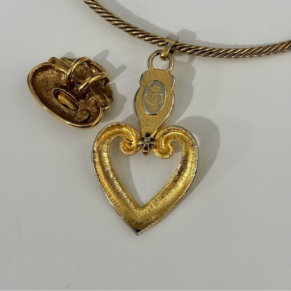 Premier Designs gold tone necklace with 2 pendants - Picture 5 of 7